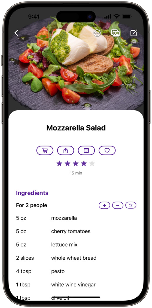 RecipeChef Cookbook app for iPhone