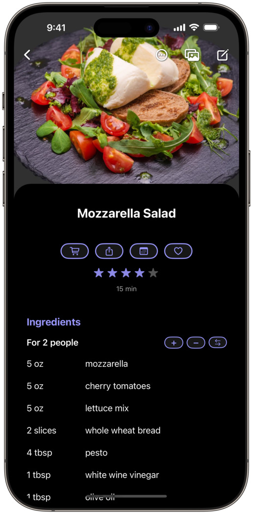 RecipeChef Dark Mode for iPhone