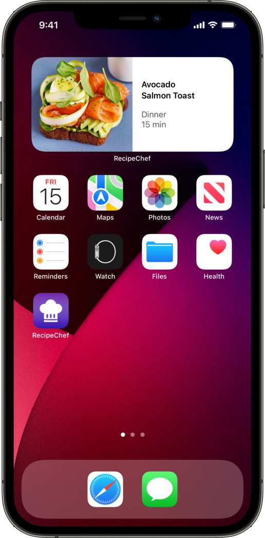 RecipeChef iOS Widget